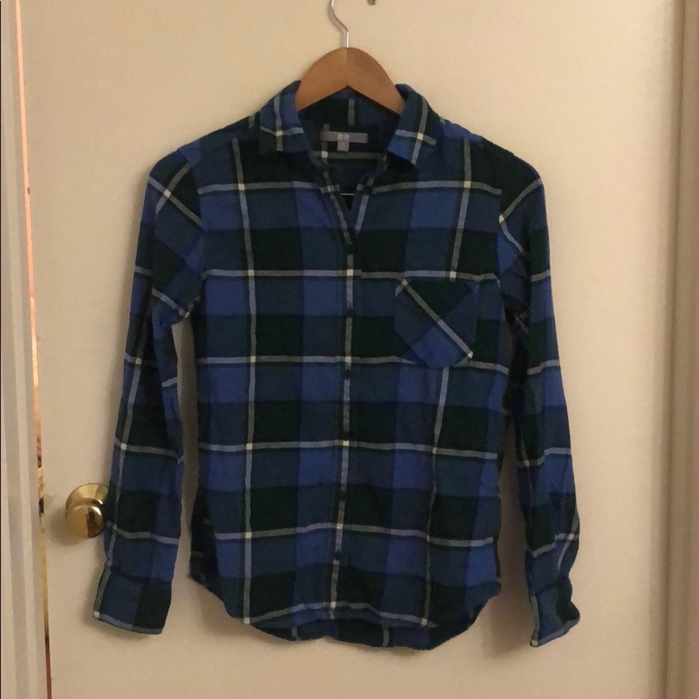 Blue flannel button up